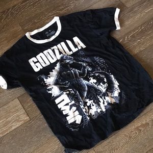 CAVITYCOLORS GODZILLA :  NIGHT OF FIRE RINGER T-SHIRT MEDIUM